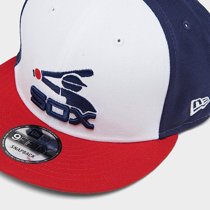 Back view of New Era White Sox MLB OTC 9FIFTY Snapback Hat in White/Red/Navy Click to zoom