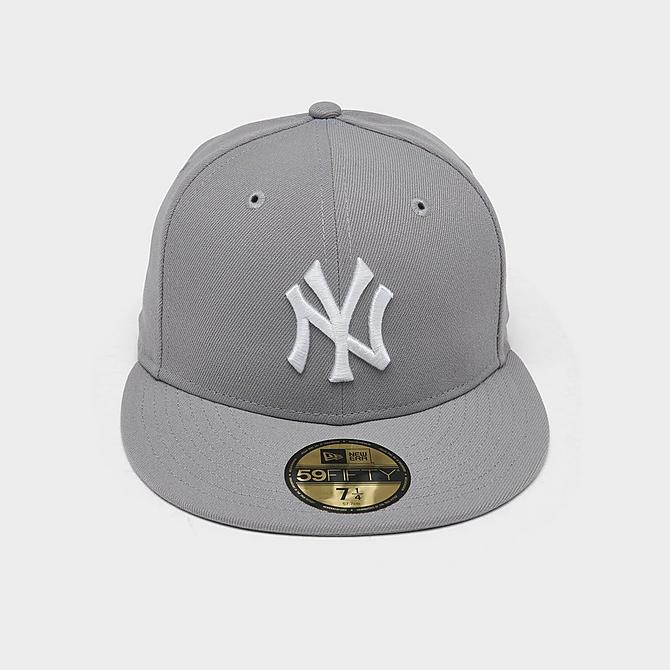 Front view of New Era New York Yankees MLB Basic 59FIFTY Fitted Hat in Grey Click to zoom