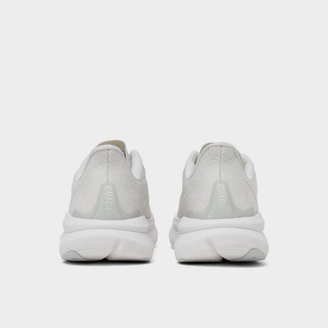 Left view of Women's HOKA Mach 6 Running Shoes in Guava/White Click to zoom