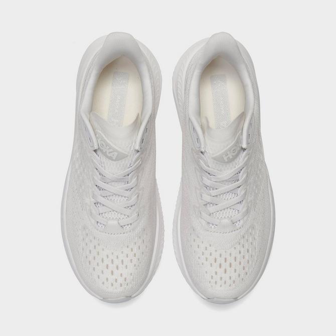 Back view of Women's HOKA Mach 6 Running Shoes in Guava/White Click to zoom