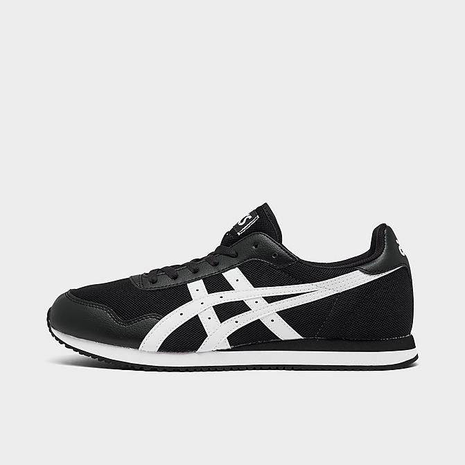 Right view of Men's Asics Tiger Runner Casual Shoes in Black/White Click to zoom