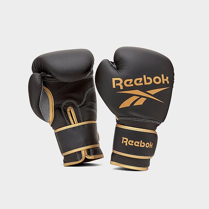 Right view of Reebok Boxing Gloves (14 oz) in Gold/Black Click to zoom