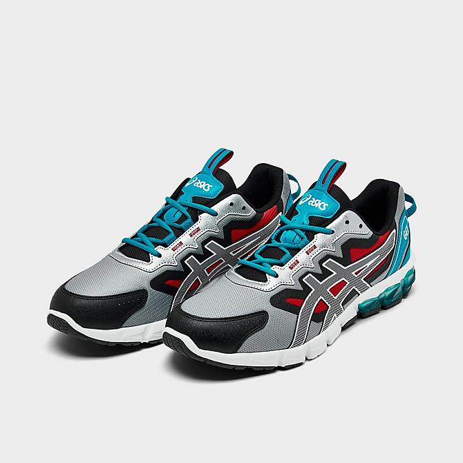 Three Quarter view of Men's ASICS GEL-Quantum 90 3 Casual Shoes in Sheet Rock/Teal Blue Click to zoom
