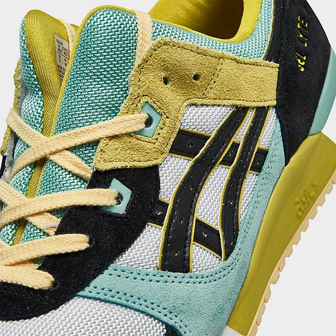 Front view of Men's Asics GEL-Lyte III OG Casual Shoes in White/Black/Moss Green/Blue Click to zoom