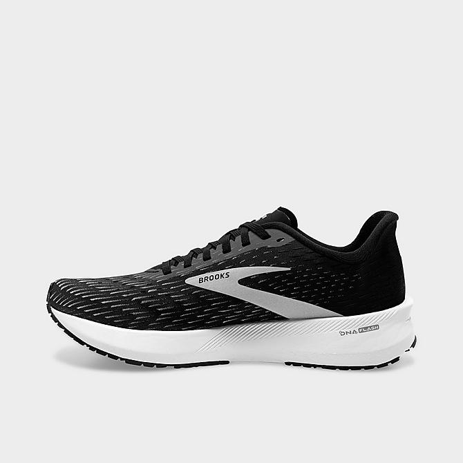 Front view of Women's Brooks Hyperion Tempo Road Running Shoes in Black/Silver/White Click to zoom