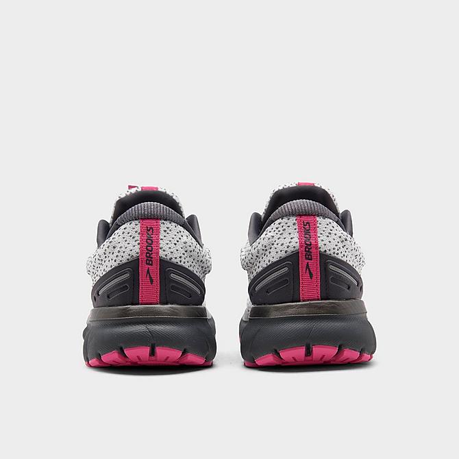 Left view of Women's Brooks Trace Running Shoes in Ebony/White/Pink Click to zoom