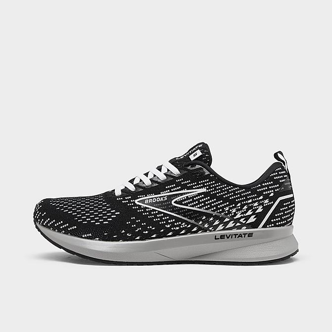 Right view of Women's Brooks Levitate 5 Running Shoes in Black/Grey/White Click to zoom