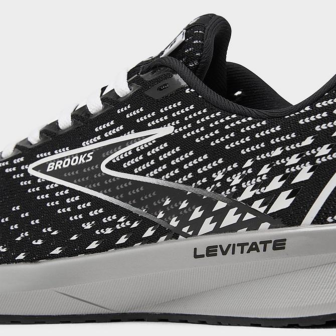 Front view of Women's Brooks Levitate 5 Running Shoes in Black/Grey/White Click to zoom