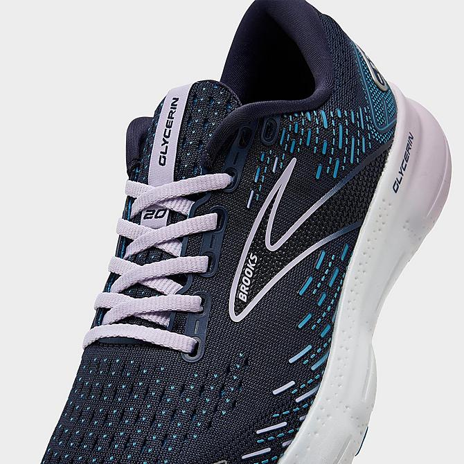 Front view of Women's Brooks Glycerin 20 Running Shoes in Peacoat/Ocean/Pastel Lilac Click to zoom