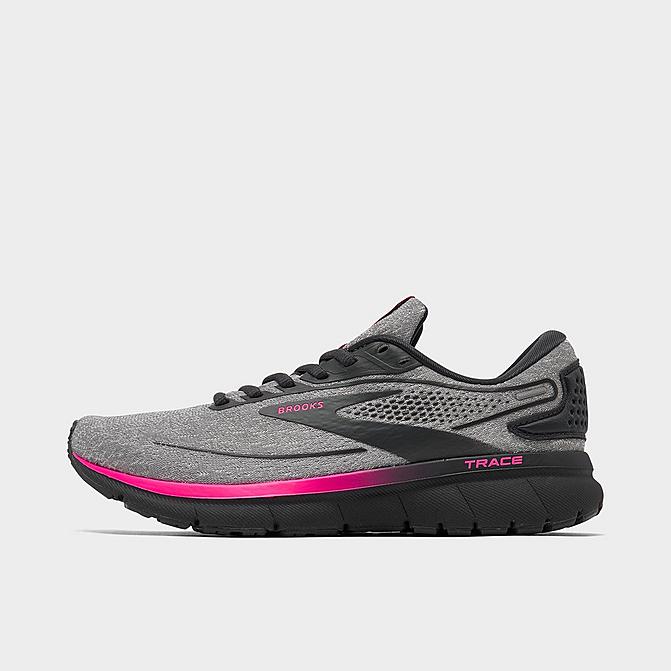 Right view of Women's Brooks Trace 2 Road Running Shoes in Oyster/Ebony/Pink Click to zoom