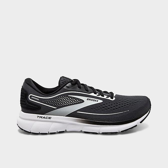 Right view of Women's Brooks Trace 2 Road Running Shoes (Wide Width D) in Ebony/Black/White Click to zoom