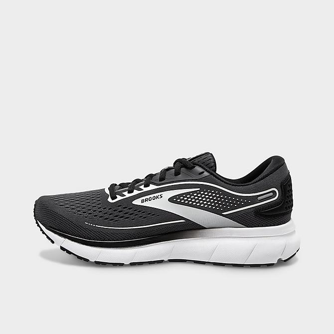 Front view of Women's Brooks Trace 2 Road Running Shoes (Wide Width D) in Ebony/Black/White Click to zoom