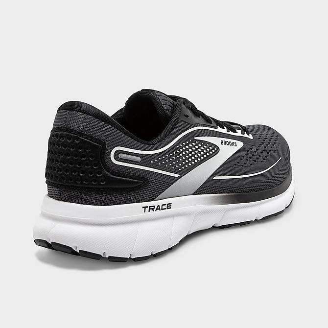 Left view of Women's Brooks Trace 2 Road Running Shoes (Wide Width D) in Ebony/Black/White Click to zoom