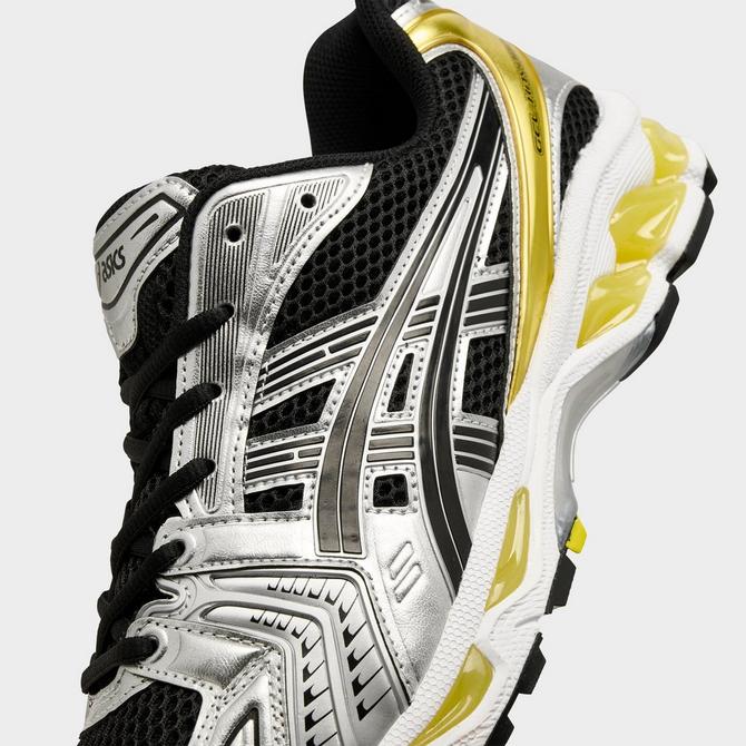 Front view of Men's ASICS GEL-Kayano 14 Casual Shoes in Black/Lemon Spark Click to zoom