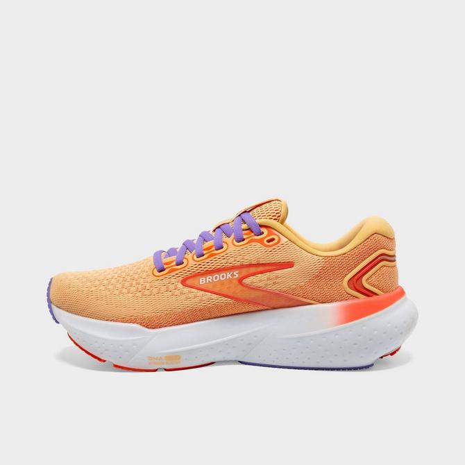 Front view of Women's Brooks Glycerin 21 Running Shoes in Sunburst/Nasturtium/Purple Click to zoom