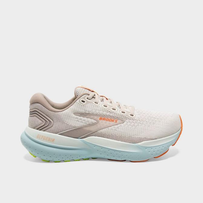 Right view of Women's Brooks Glycerin 21 Running Shoes (Wide Width) in Coconut/Aqua/Autumn Sunset Click to zoom