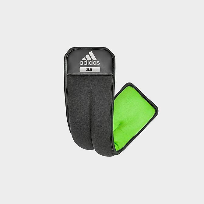 [angle] view of adidas 2 lb Ankle And Wrist Weights in Black/Neon Green Click to zoom