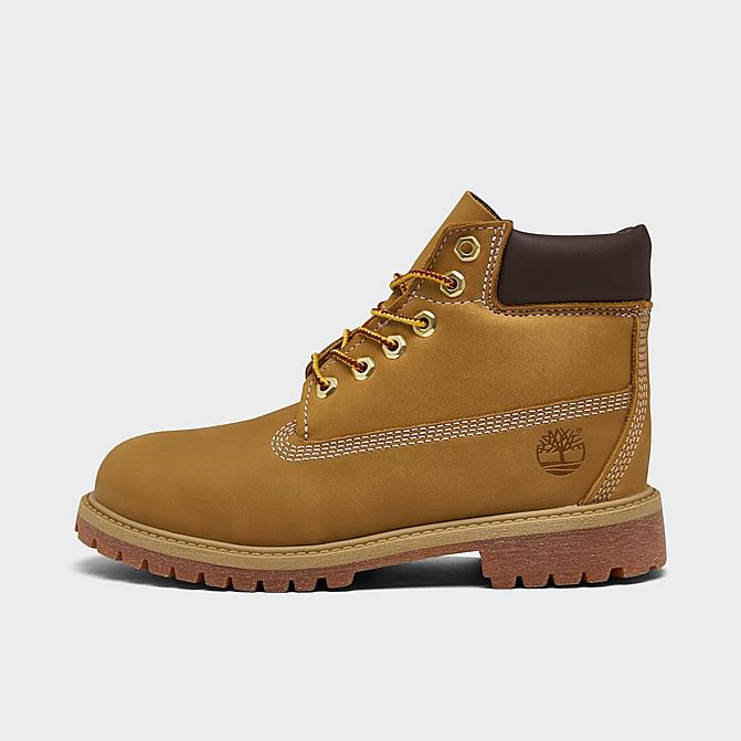 Right view of Little Kids' Timberland 6 Inch Premium Waterproof Boots in Wheat Click to zoom