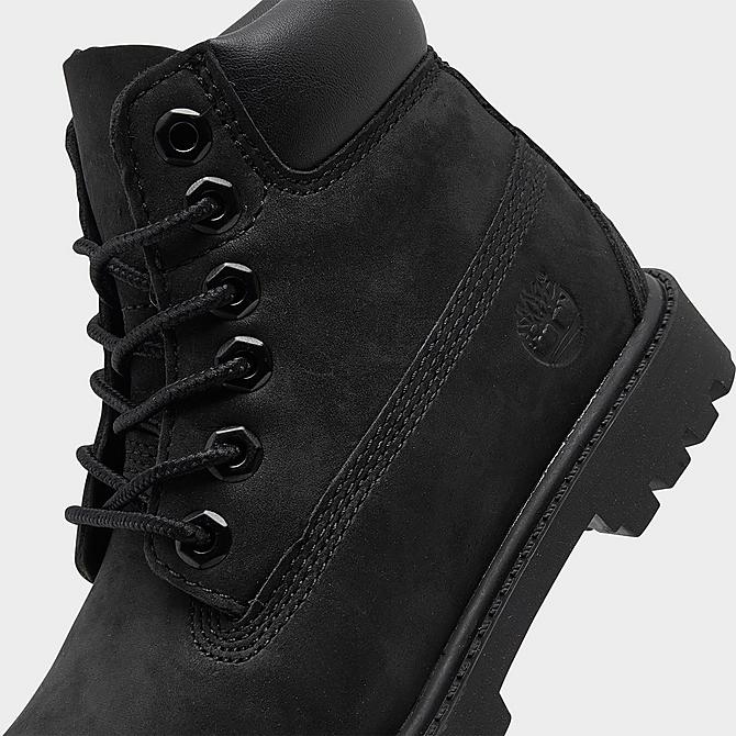 Front view of Kids' Toddler Timberland 6 Inch Premium Waterproof Boots in Black Click to zoom