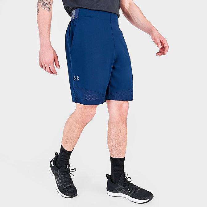 Front view of Men's Under Armour Vanish Woven Shorts in Academy Blue Click to zoom