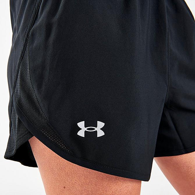 On Model 5 view of Women's Under Armour Fly-By 2.0 Training Shorts in Black Click to zoom