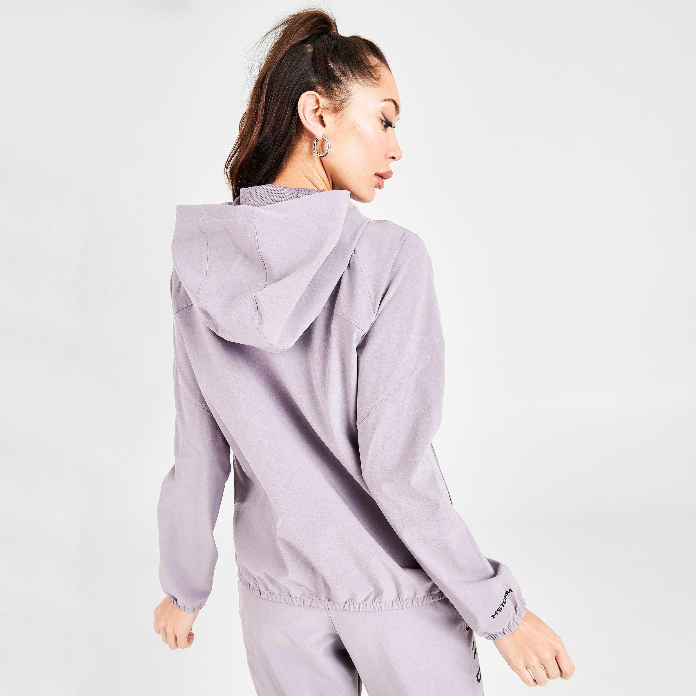 women's ua woven branded full zip hoodie