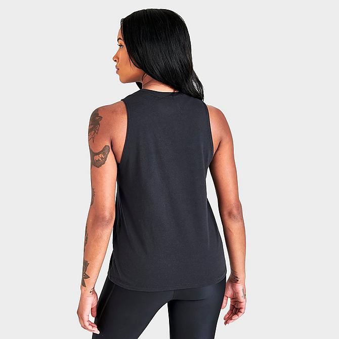 Back Right view of Women's Under Armour Sportstyle Graphic Tank in Black/Pink Click to zoom