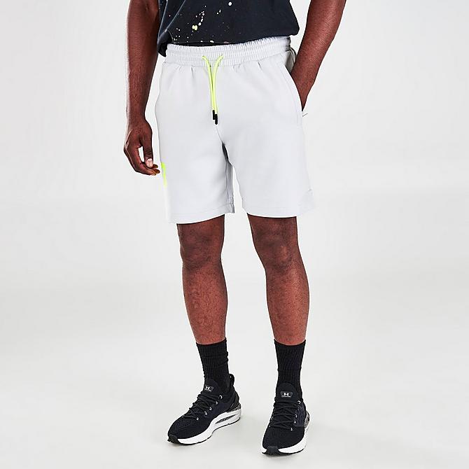 Back Left view of Men's Under Armour Summit Knit Shorts in Halo Grey Click to zoom