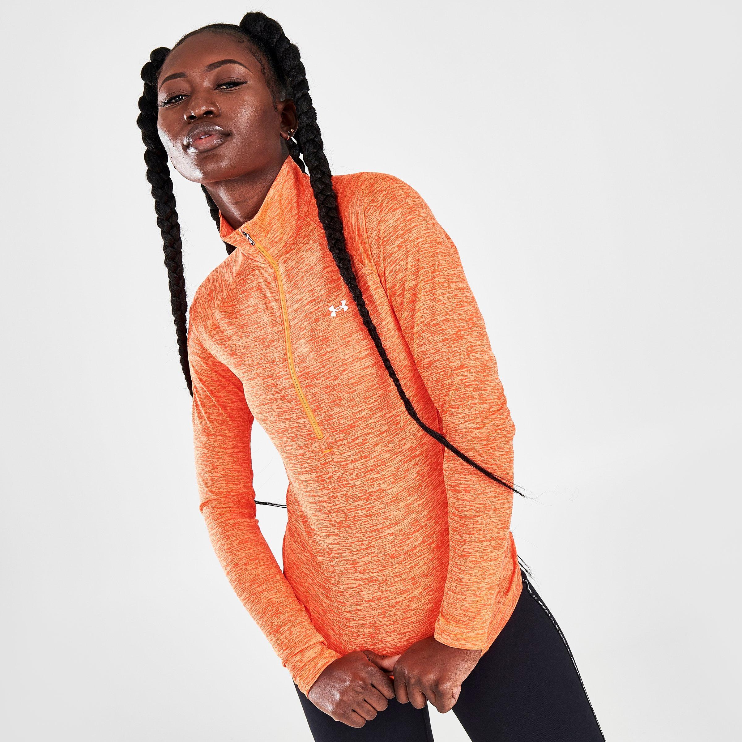 orange under armour half zip