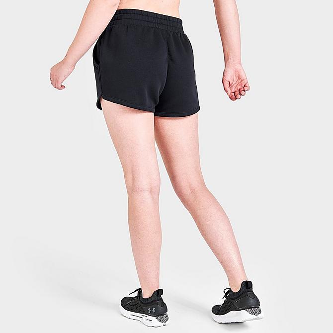 Back Right view of Women's Under Armour Rival Fleece Shorts in Black Click to zoom