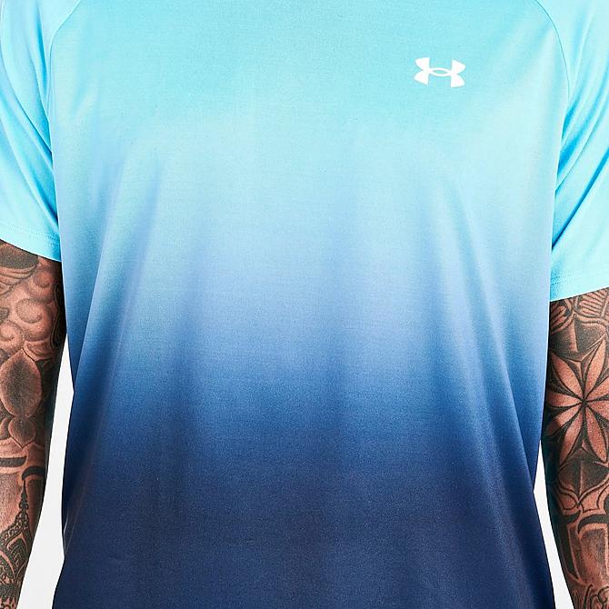 On Model 5 view of Men's Under Armour Tech Fade T-Shirt in Blue Click to zoom