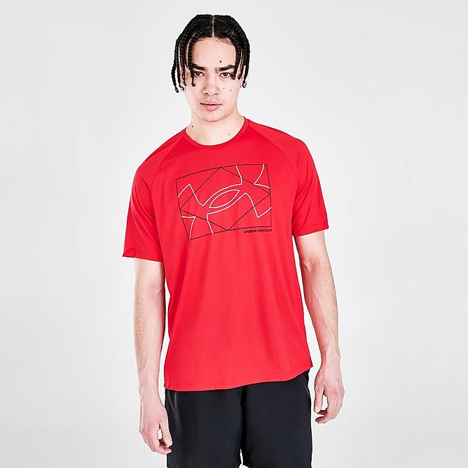 Front view of Men's Under Armour Tech 2.0 Short-Sleeve T-Shirt in Red Click to zoom