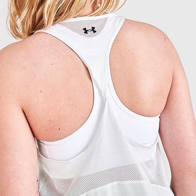 On Model 5 view of Women's Under Armour Tech Vent Tank in White Click to zoom