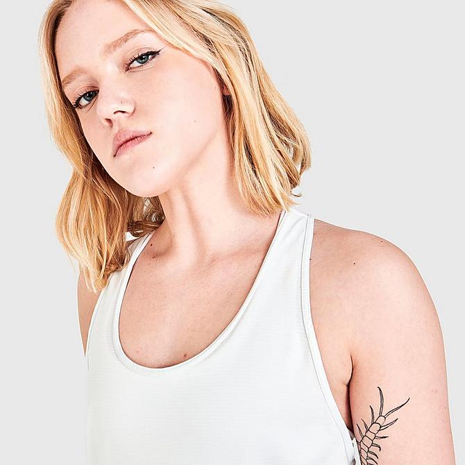 On Model 6 view of Women's Under Armour Tech Vent Tank in White Click to zoom