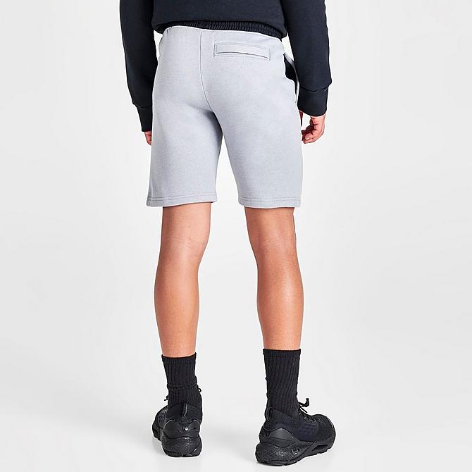 Back Right view of Boys' Under Armour Rival Fleece Shorts in Grey Click to zoom