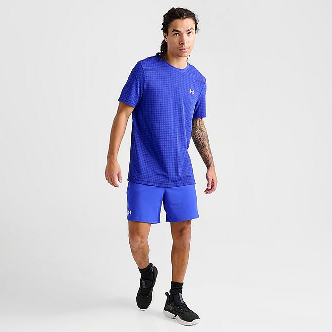Front Three Quarter view of Men's Under Armour Vanish 6" Woven Shorts in Team Royal/White Click to zoom