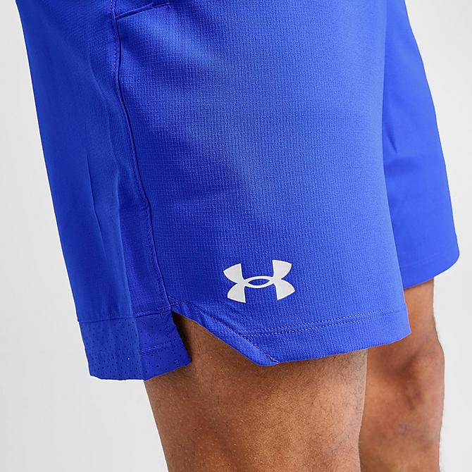 On Model 5 view of Men's Under Armour Vanish 6" Woven Shorts in Team Royal/White Click to zoom