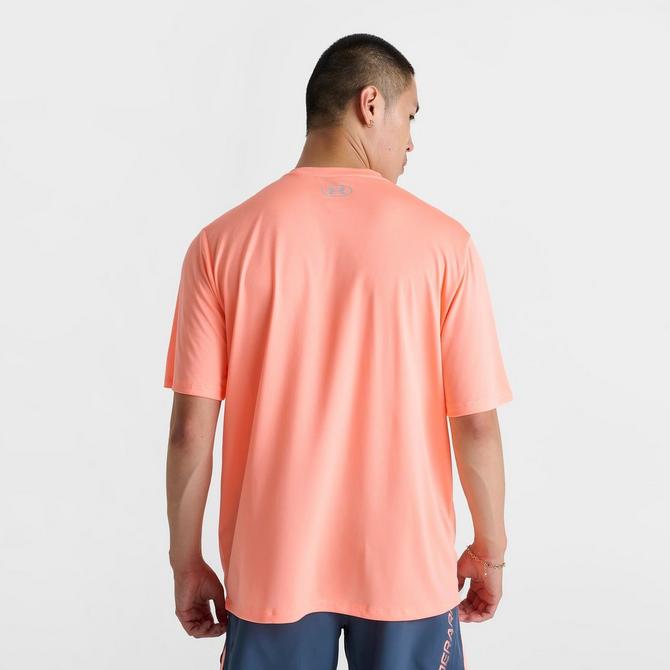 [angle] view of Men's Under Armour Tech Reflective Training T-Shirt in Flare Orange Click to zoom