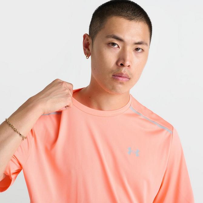 [angle] view of Men's Under Armour Tech Reflective Training T-Shirt in Flare Orange Click to zoom