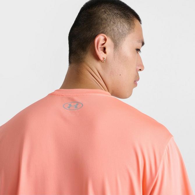[angle] view of Men's Under Armour Tech Reflective Training T-Shirt in Flare Orange Click to zoom