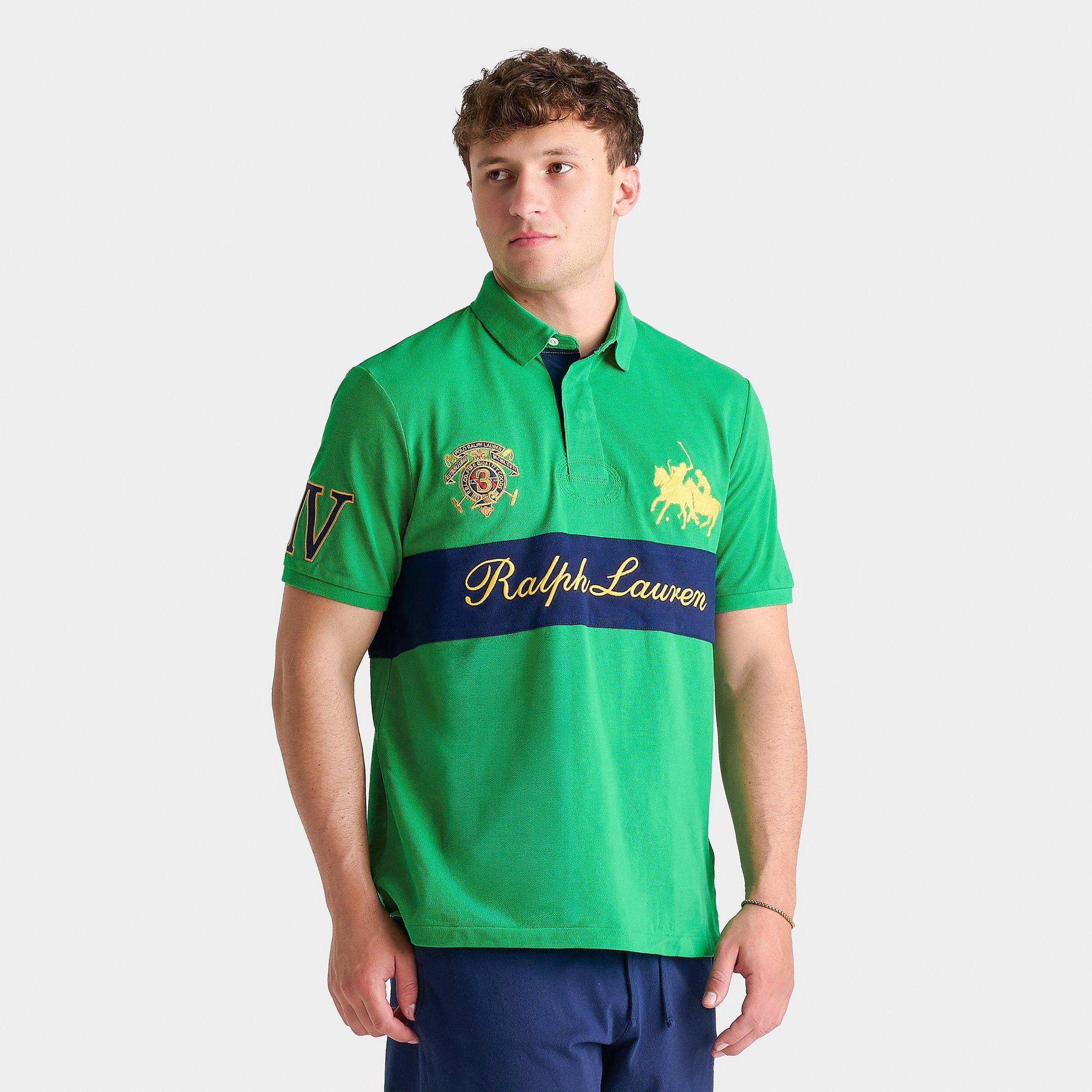 Men's Polo Ralph Lauren Striped Crest Jersey Polo Shirt | Finish Line