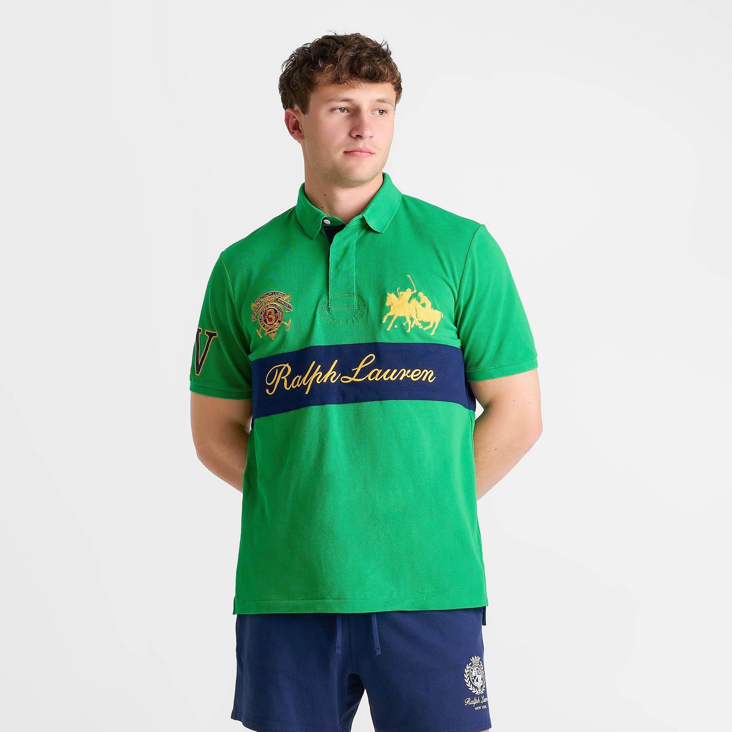 Men's Polo Ralph Lauren Striped Crest Jersey Polo Shirt | Finish Line