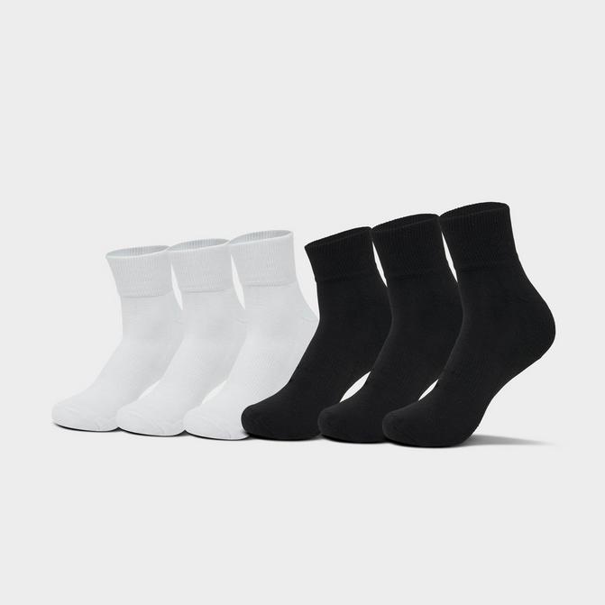 Right view of Women's Sonneti Quarter Socks (6-Pack) in White/Black Click to zoom