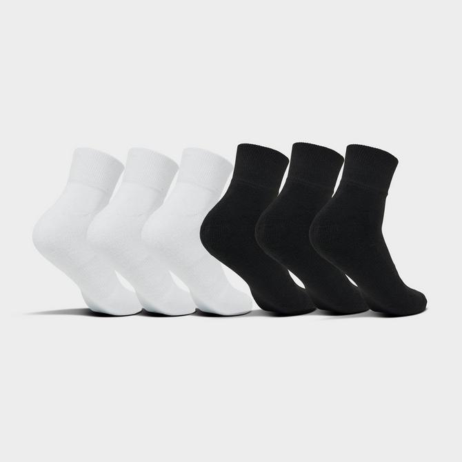 Three Quarter view of Women's Sonneti Quarter Socks (6-Pack) in White/Black Click to zoom