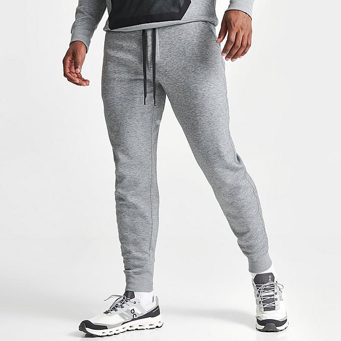 Back Left view of Men's On Jogger Sweatpants in Grey/Black Click to zoom