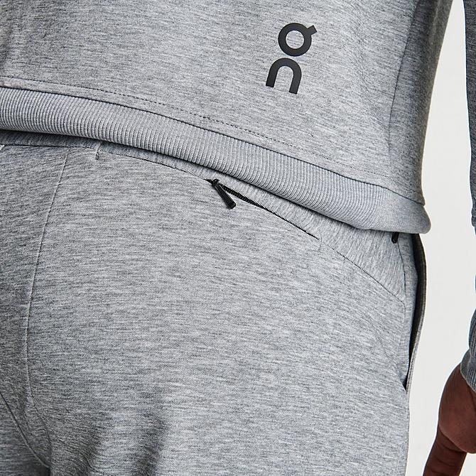 On Model 6 view of Men's On Jogger Sweatpants in Grey/Black Click to zoom