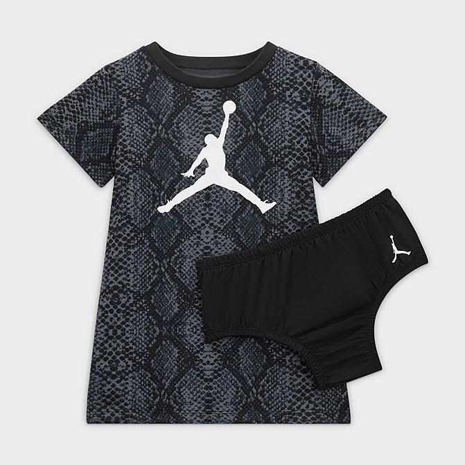 [angle] view of Girls' Infant Jordan Jumpman Snake Dress in Black Click to zoom