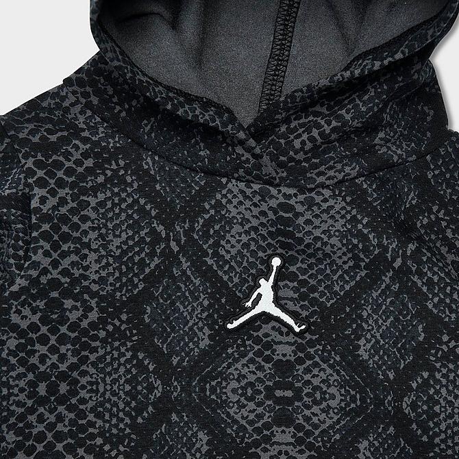 [angle] view of Girls' Infant Jordan Jumpman Python Hoodie and Leggings Set in Black Click to zoom