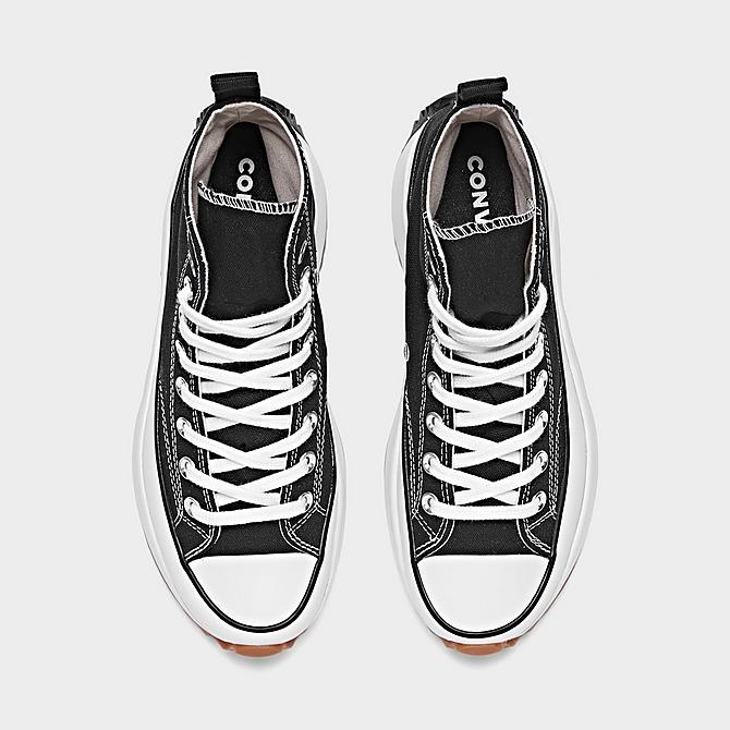 Back view of Women's Converse Run Star Hike High Top Platform Sneaker Boots in Black/White/Gum Click to zoom