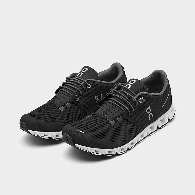 Three Quarter view of Women's On Cloud Running Shoes in Black Click to zoom